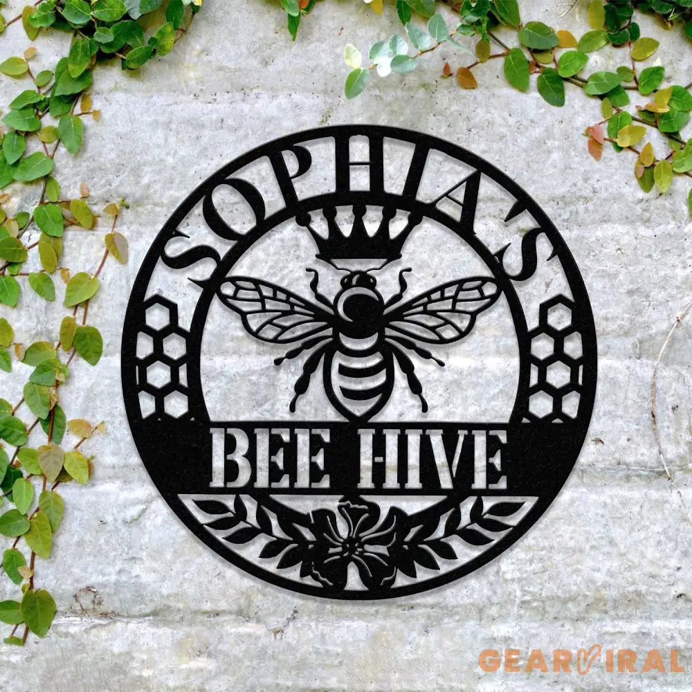 Custom Bee Farm Sign Personalized Honey Bee Sign Metal Bee Decor Bee Hive Garden Welcome Family Bee Sign Gift for