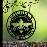 Custom Bee Hive Garden Sign Personalized Bee Metal Sign Honey Bee Garden Decor Bee Yard Sign Bee Keeper Gift Gardener