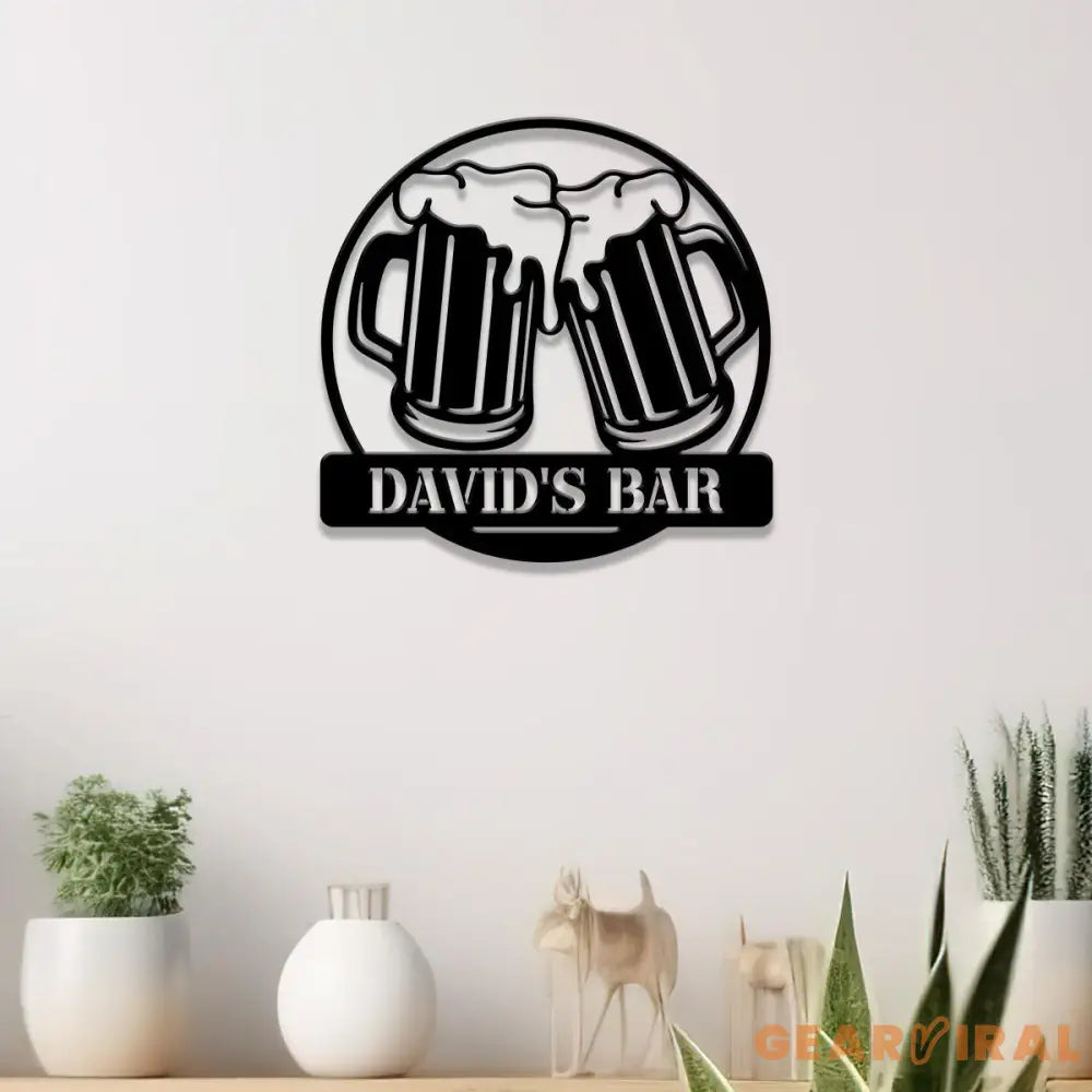 Custom Beer Bar Pub Metal Sign with Led Light Personalized Beer Mug Cheers Name Sign Home Decor Bar Pub Decoration