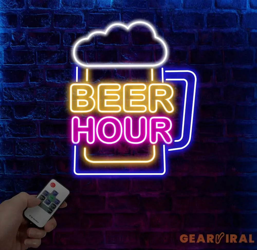Custom Beer Hour Neon Bar Sign Personalized Bar Club Neon Signs Neon Sign Home Bar Decor Bar Decoration Neon Lights
