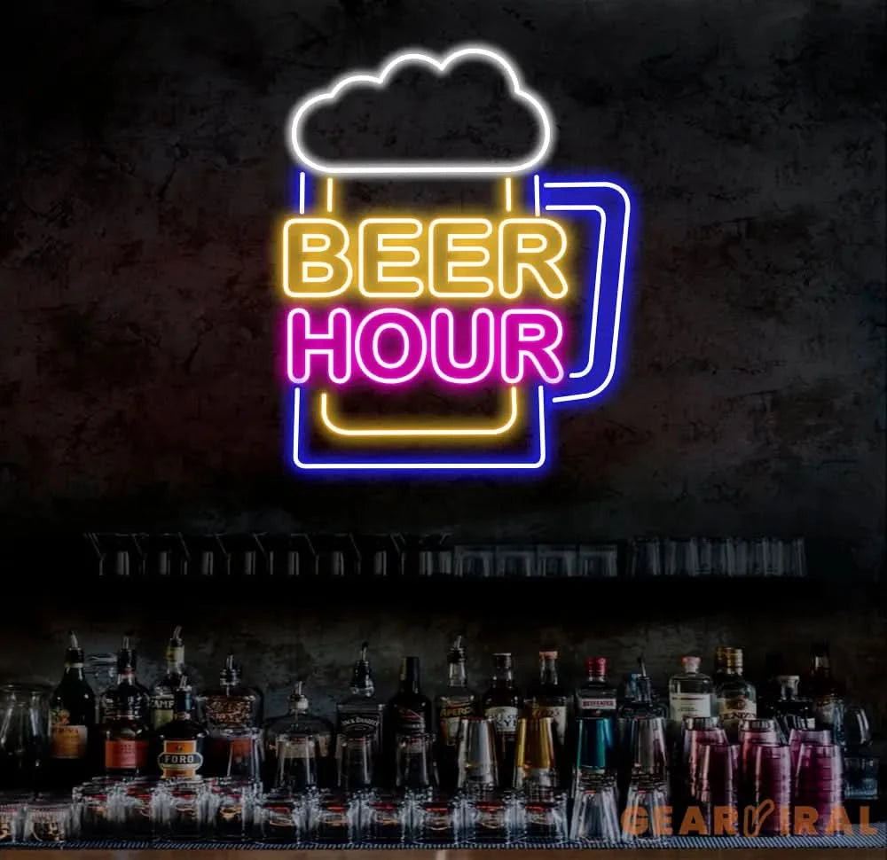 Custom Beer Hour Neon Bar Sign Personalized Bar Club Neon Signs Neon Sign Home Bar Decor Bar Decoration Neon Lights