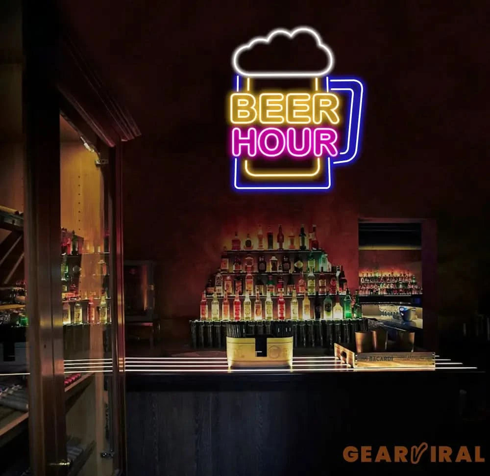 Custom Beer Hour Neon Bar Sign Personalized Bar Club Neon Signs Neon Sign Home Bar Decor Bar Decoration Neon Lights
