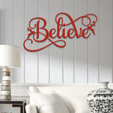 Custom Believe Metal Sign with Reindeer Christmas Holiday Sign for Home Decor Perfect for Living Room Entryway Festive