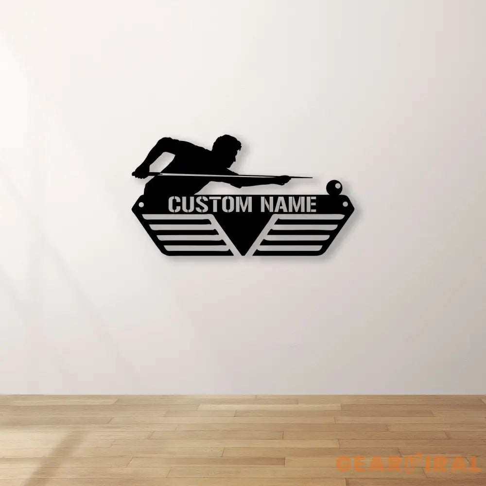 Custom Billiards Medal Hanger With Led Light Personalized Billiard Name Metal Sign Sport Metal Holder Light Home Metal