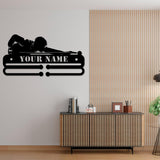 Custom Billiards Medal Hanger With Led Light, Personalized Billiard Name Metal Sign, Sport Metal Holder Light, Home Metal Wall Decor