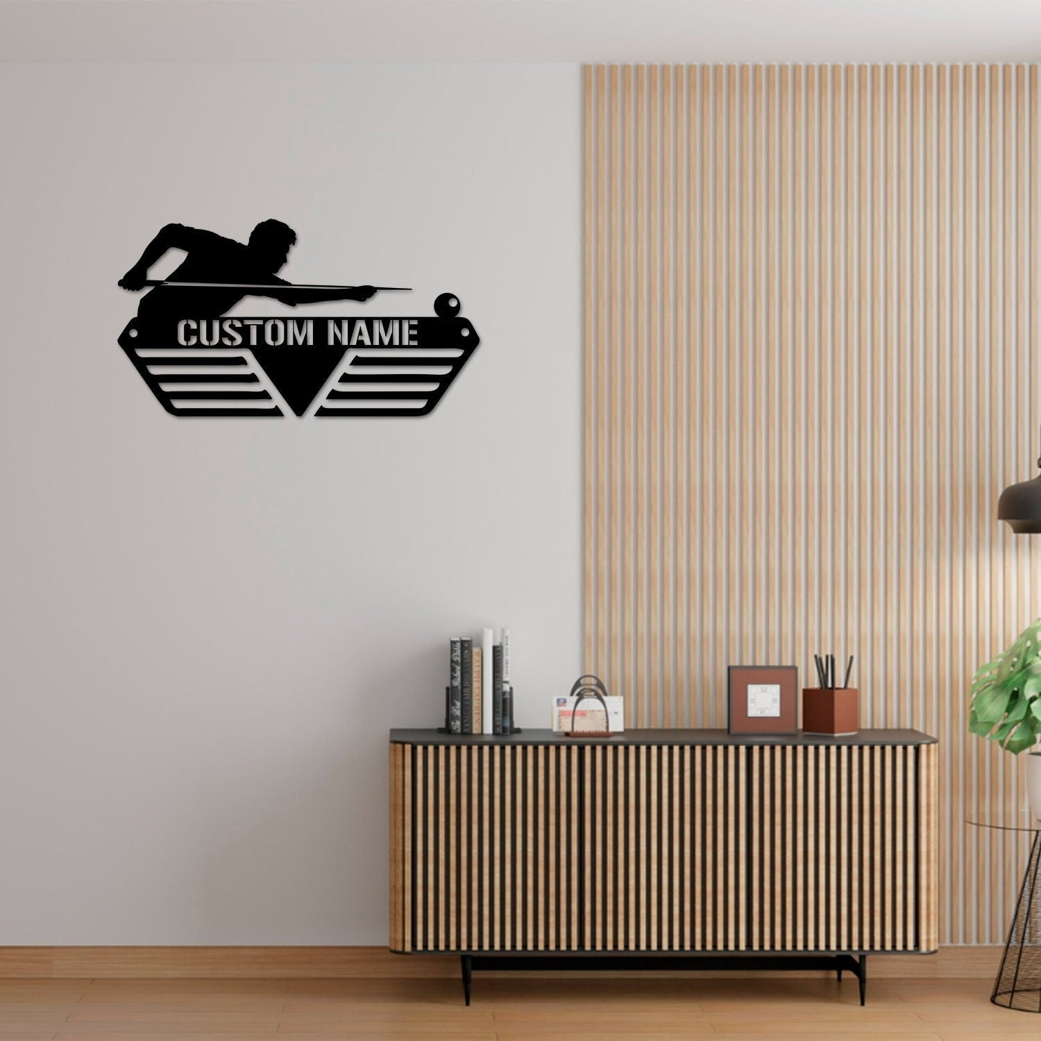 Custom Billiards Medal Hanger With Led Light, Personalized Billiard Name Metal Sign, Sport Metal Holder Light, Home Metal Wall Decor