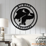 Custom Black Lab Dog Hunting Metal Wall Art LED Light Personalized Labrador Hunter Name Sign Home Decor Duck Cabin
