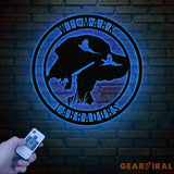 Custom Black Lab Dog Hunting Metal Wall Art LED Light Personalized Labrador Hunter Name Sign Home Decor Duck Cabin