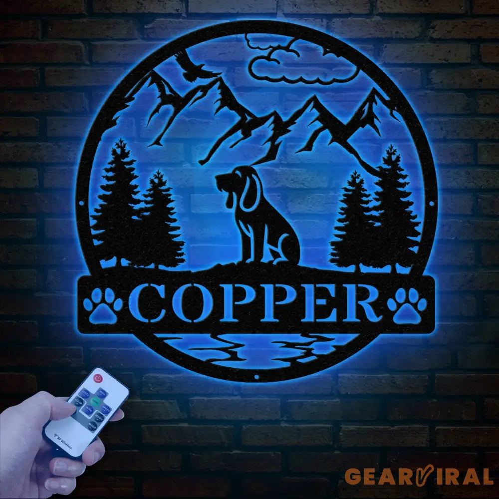 Custom Blood Hound Metal Sign Dog Name Sign Hunting Dog Custom Sign Blood Hound Wall Decor Dog Lovers Wall Art Pet