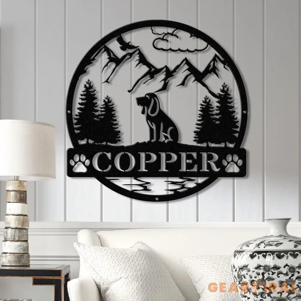Custom Blood Hound Metal Sign Dog Name Sign Hunting Dog Custom Sign Blood Hound Wall Decor Dog Lovers Wall Art Pet