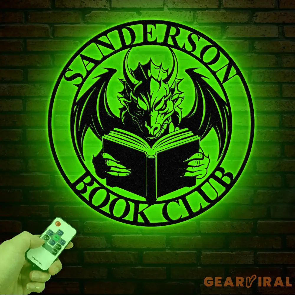 Custom Book Dragon Metal Sign with Led Lights Personalized Bookish Dragon Wall Art Book Lover Gifts Reading Gifts