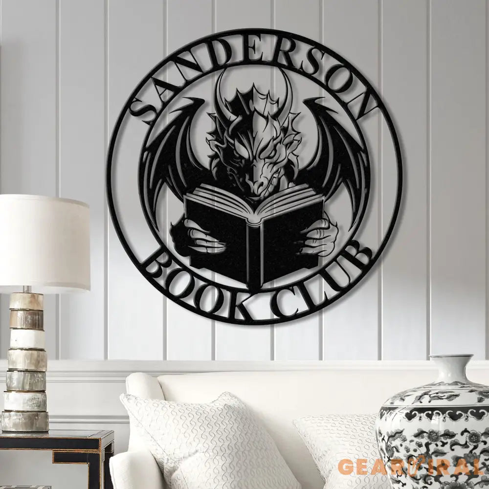 Custom Book Dragon Metal Sign with Led Lights Personalized Bookish Dragon Wall Art Book Lover Gifts Reading Gifts