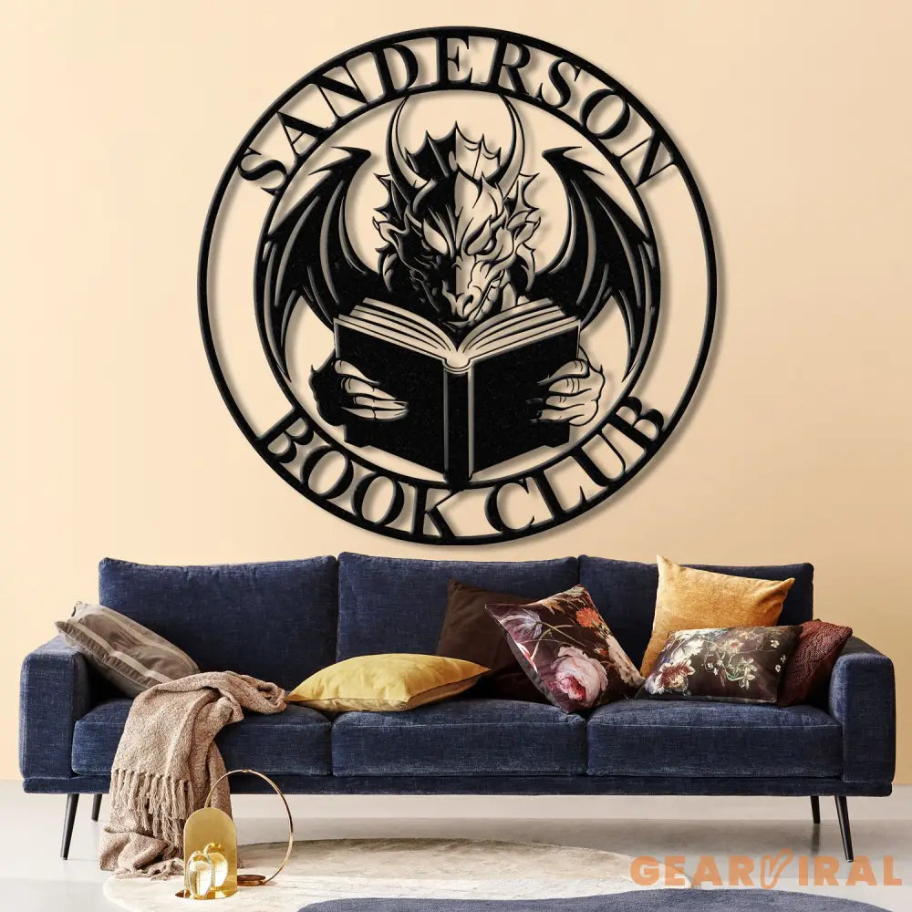 Custom Book Dragon Metal Sign with Led Lights Personalized Bookish Dragon Wall Art Book Lover Gifts Reading Gifts