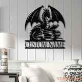 Custom Book Dragon Metal Sign with Led Lights Personalized Bookish Dragon Wall Art Book Lover Gifts Reading Gifts