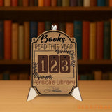 Custom Book Tracker Sign, Personalized Reading Goal Counter, Wooden Library Decor, Book Lover Gift, Reading Progress Display
