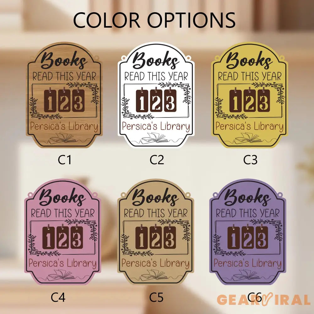 Custom Book Tracker Sign, Personalized Reading Goal Counter, Wooden Library Decor, Book Lover Gift, Reading Progress Display