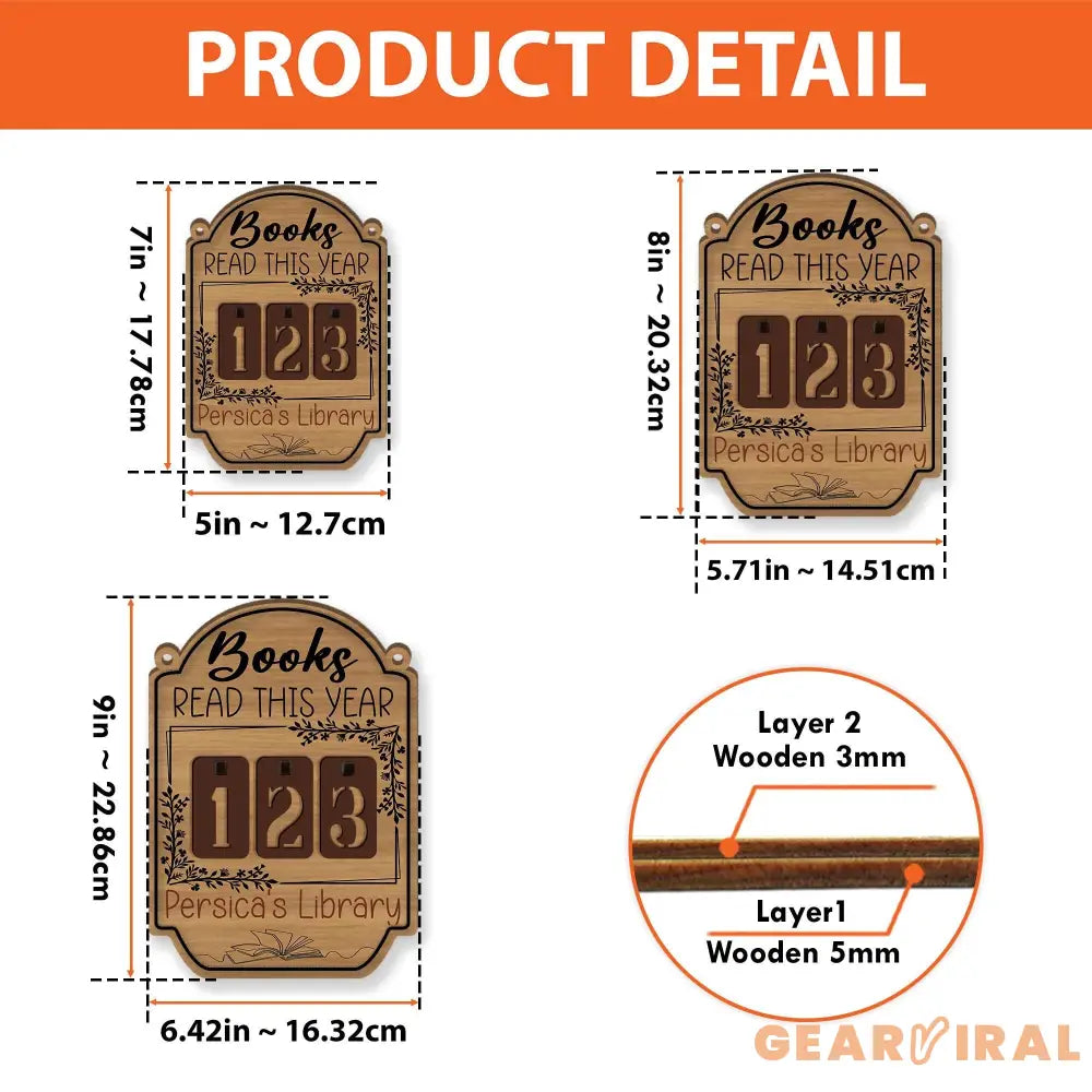 Custom Book Tracker Sign, Personalized Reading Goal Counter, Wooden Library Decor, Book Lover Gift, Reading Progress Display