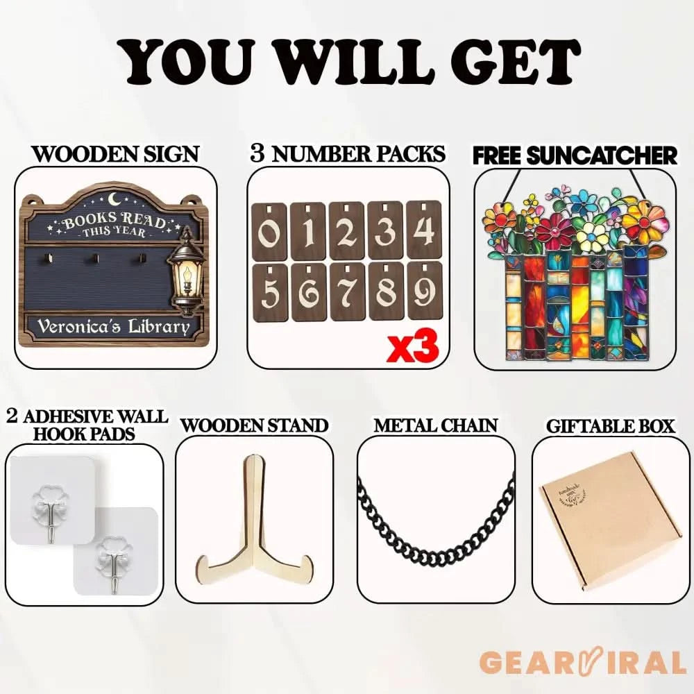 Custom Books Read Tracker,Book Read This Year Counter,Flower Book Suncatcher,Bookshelf Library Decor,Reader Gift,Bookish,Book Lover,Book End