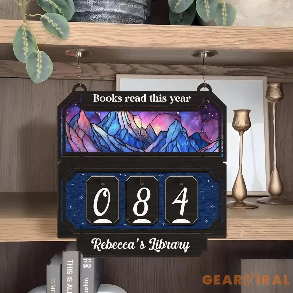 Custom Books Read Tracker, Books Read This Year, Bookshelf Counter with Name, Bookish Decor, Gift for Readers, Birthday Gift for Book Lover