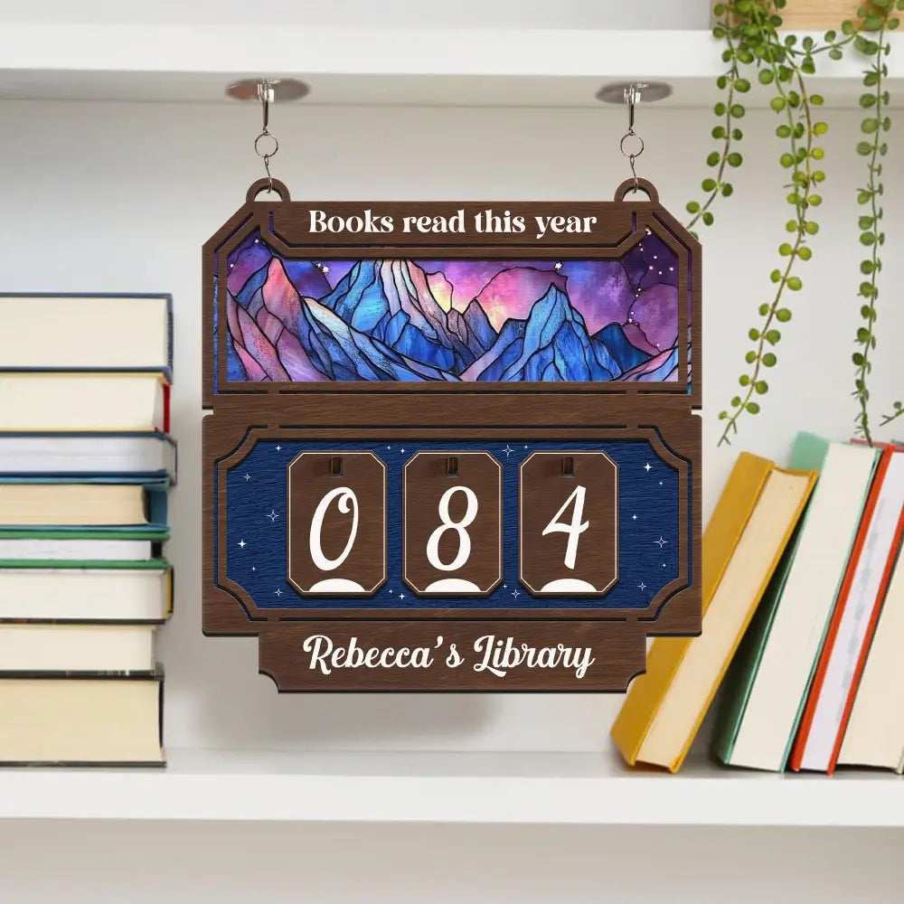 Custom Books Read Tracker, Books Read This Year, Bookshelf Counter with Name, Bookish Decor, Gift for Readers, Birthday Gift for Book Lover