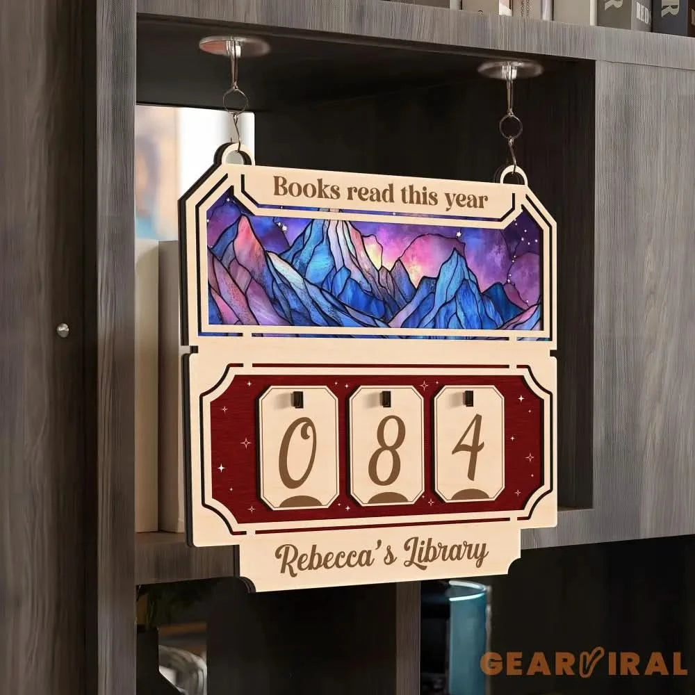 Custom Books Read Tracker, Books Read This Year, Bookshelf Counter with Name, Bookish Decor, Gift for Readers, Birthday Gift for Book Lover