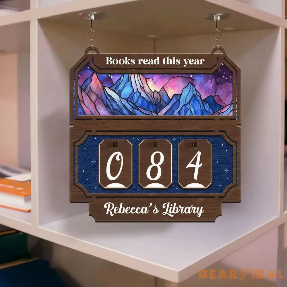 Custom Books Read Tracker, Books Read This Year, Bookshelf Counter with Name, Bookish Decor, Gift for Readers, Birthday Gift for Book Lover