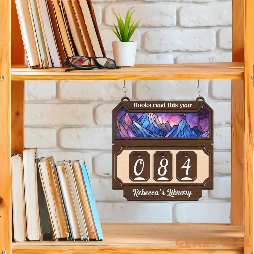 Custom Books Read Tracker, Books Read This Year, Bookshelf Counter with Name, Bookish Decor, Gift for Readers, Birthday Gift for Book Lover