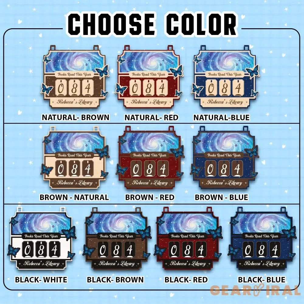 Custom Books Read Tracker, Books Read This Year, Bookshelf Counter with Name, Bookish Decor, Gift for Readers, Birthday Gift for Book Lover