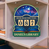 Custom Books Read Tracker, Books Read This Year, Bookshelf Counter with Name, Bookish Decor, Reader Gift, Birthday Gift for Book Lover