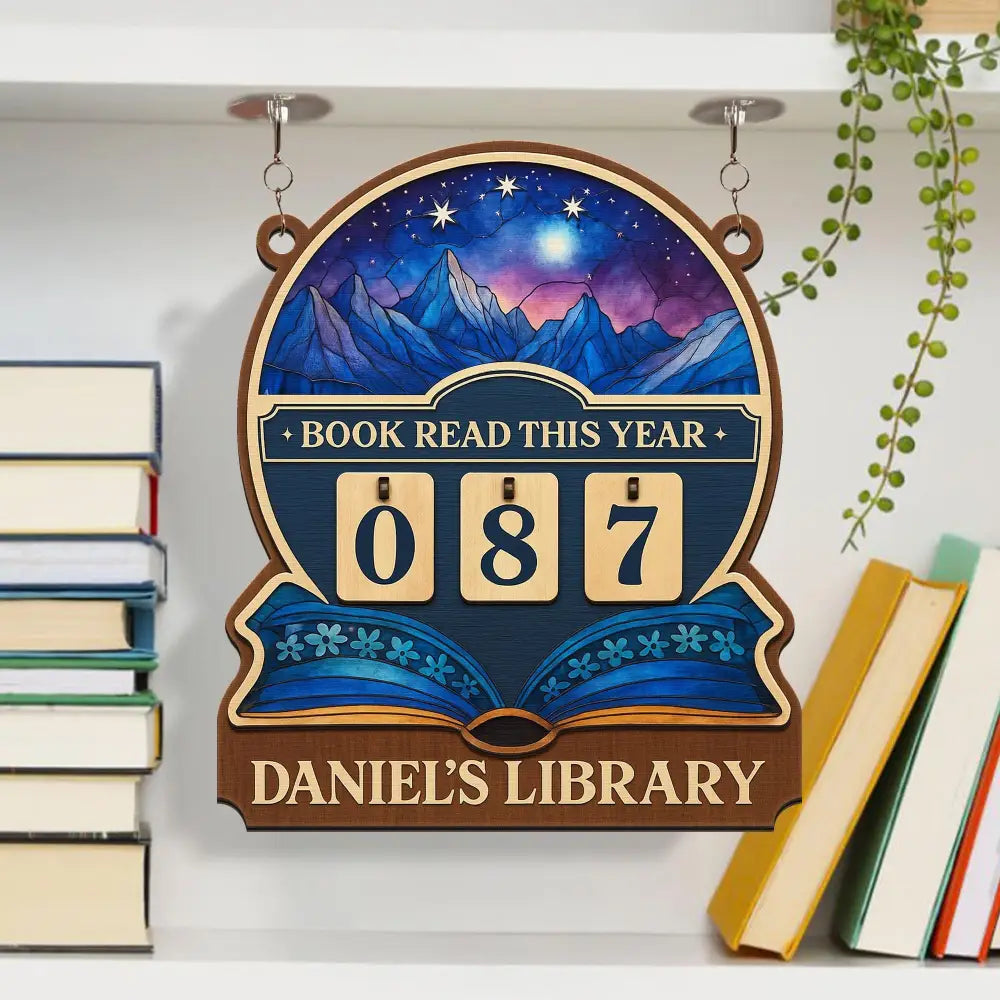 Custom Books Read Tracker, Books Read This Year, Bookshelf Counter with Name, Bookish Decor, Reader Gift, Birthday Gift for Book Lover