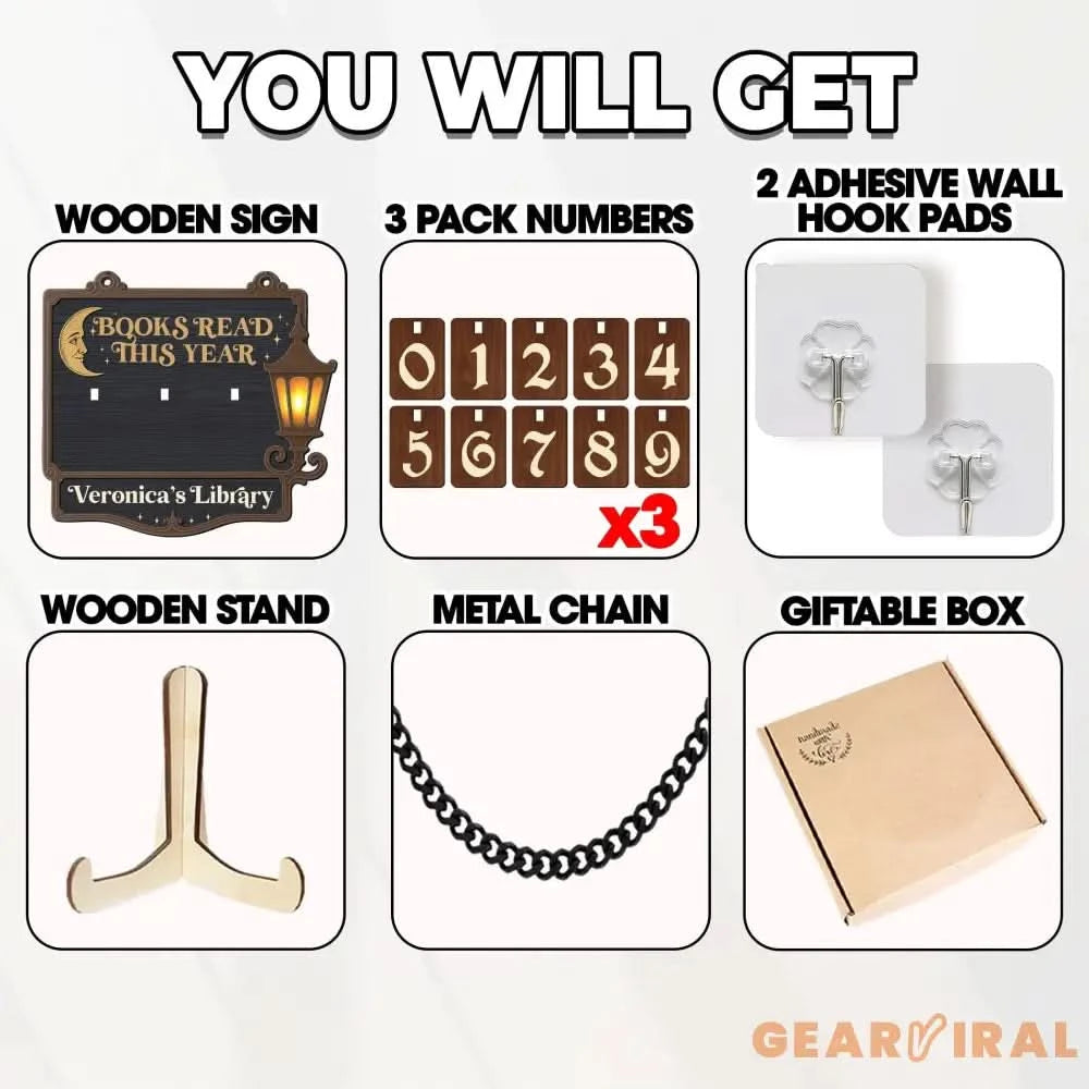 Custom Books Read Tracker,Books Read This Year Counter,Book Tracker,Library Sign,Bookshelf Decor,Book Lover,Reader Gift,Bookish,Book Ends