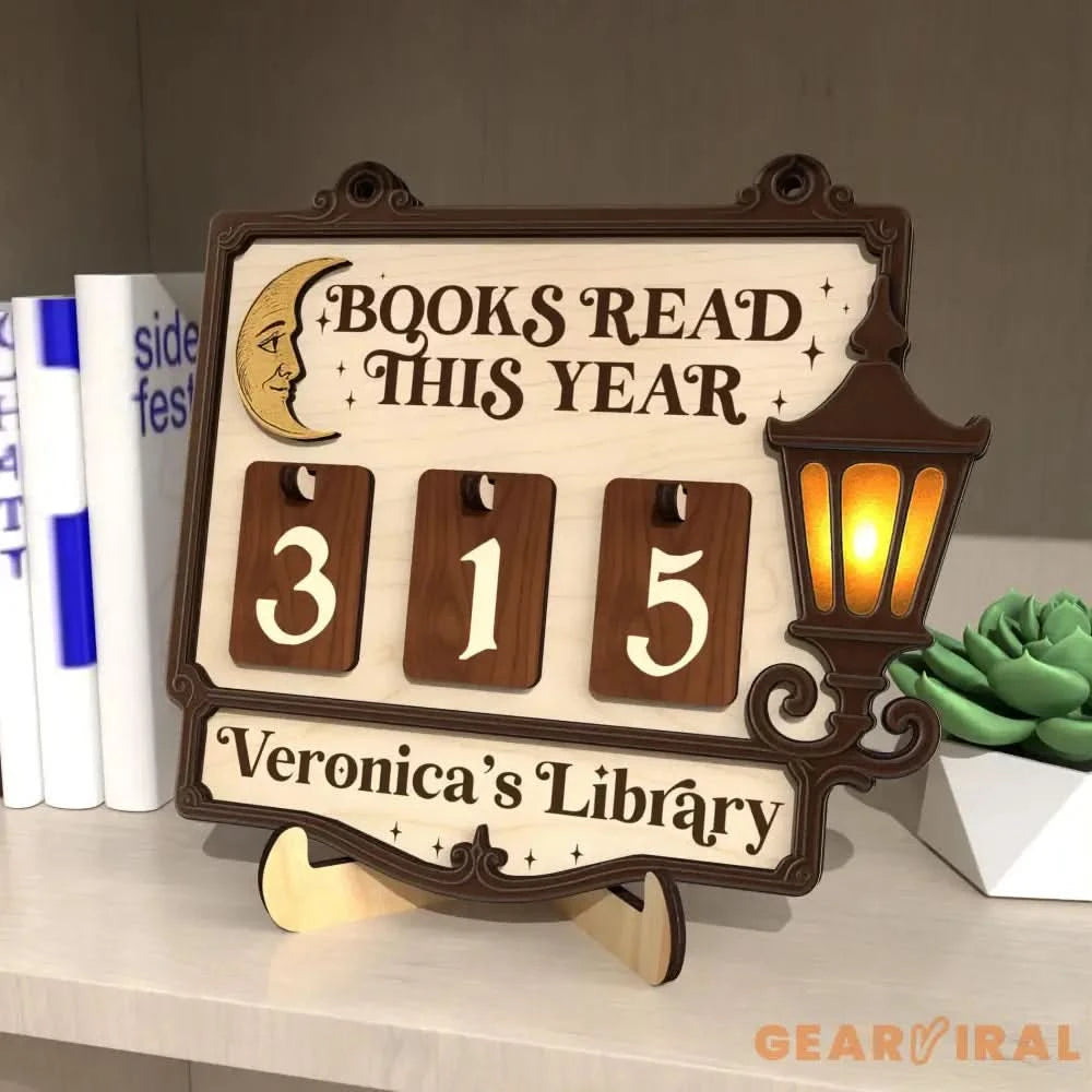 Custom Books Read Tracker,Books Read This Year Counter,Book Tracker,Library Sign,Bookshelf Decor,Book Lover,Reader Gift,Bookish,Book Ends