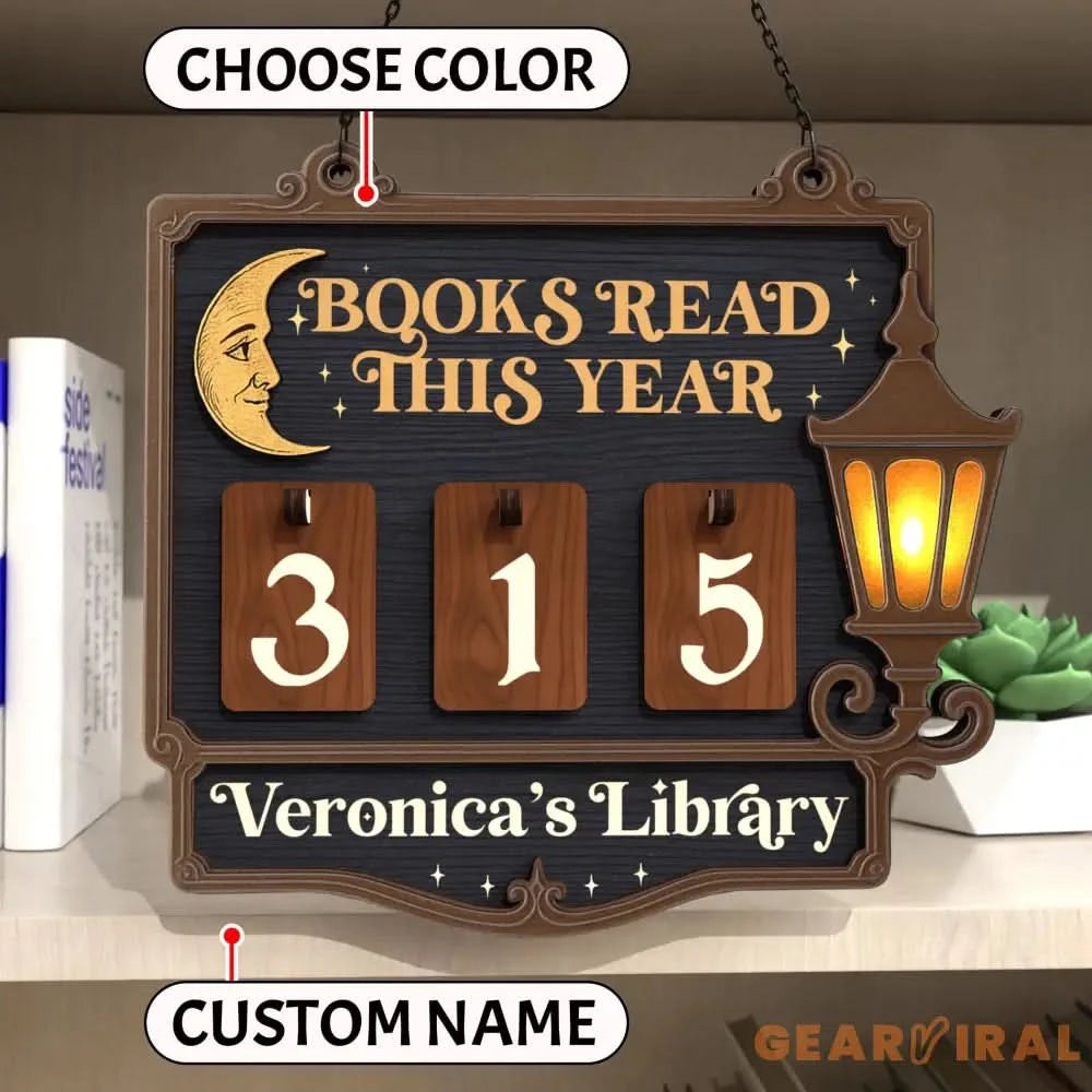 Custom Books Read Tracker,Books Read This Year Counter,Book Tracker,Library Sign,Bookshelf Decor,Book Lover,Reader Gift,Bookish,Book Ends