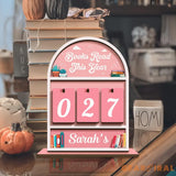 Custom Books Read Tracker, Books Read This Year Counter, Mini Bookshelf, Book Lovers Gift, Bookshelf Decor, Book Ends, Gift for Readers