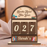 Custom Books Read Tracker, Books Read This Year Counter, Mini Bookshelf, Book Lovers Gift, Bookshelf Decor, Book Ends, Gift for Readers