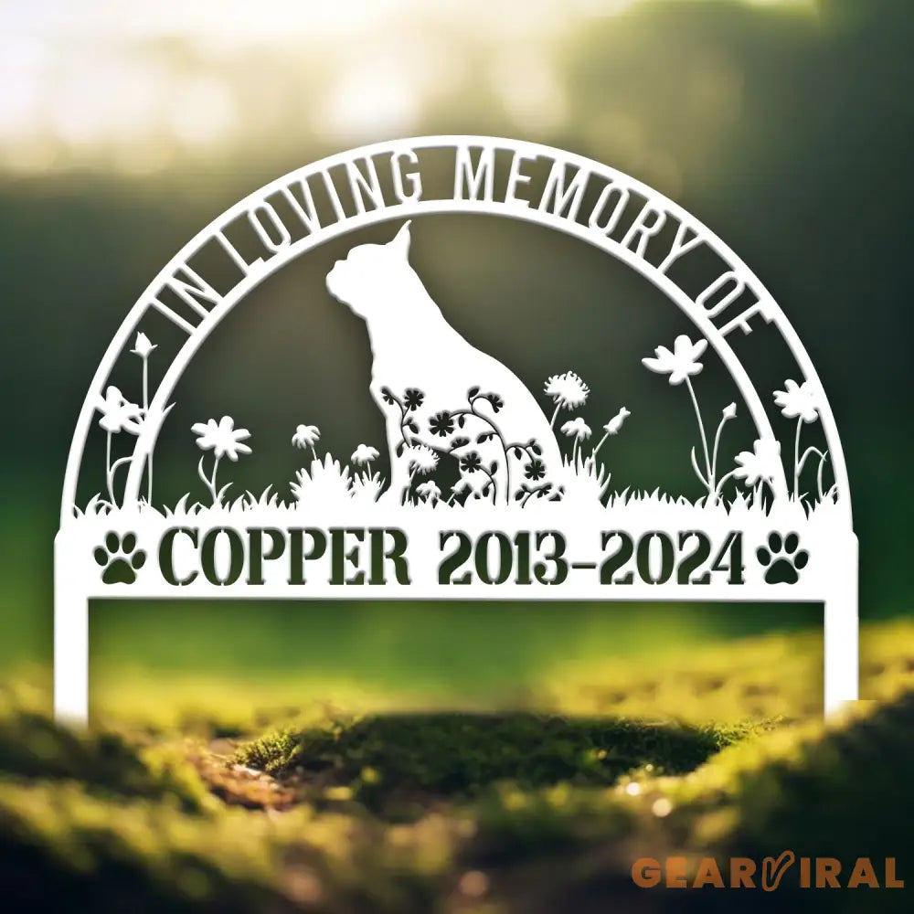 Custom Boston Terrier Memorial Metal Stake - Personalized Pet Grave Marker Remembrance Sign Sympathy Gift Boston