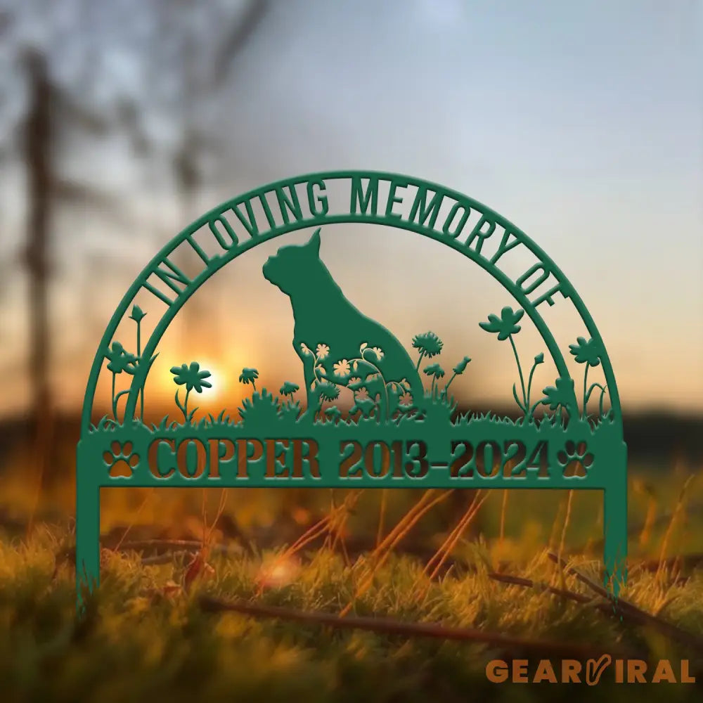 Custom Boston Terrier Memorial Metal Stake - Personalized Pet Grave Marker Remembrance Sign Sympathy Gift Boston