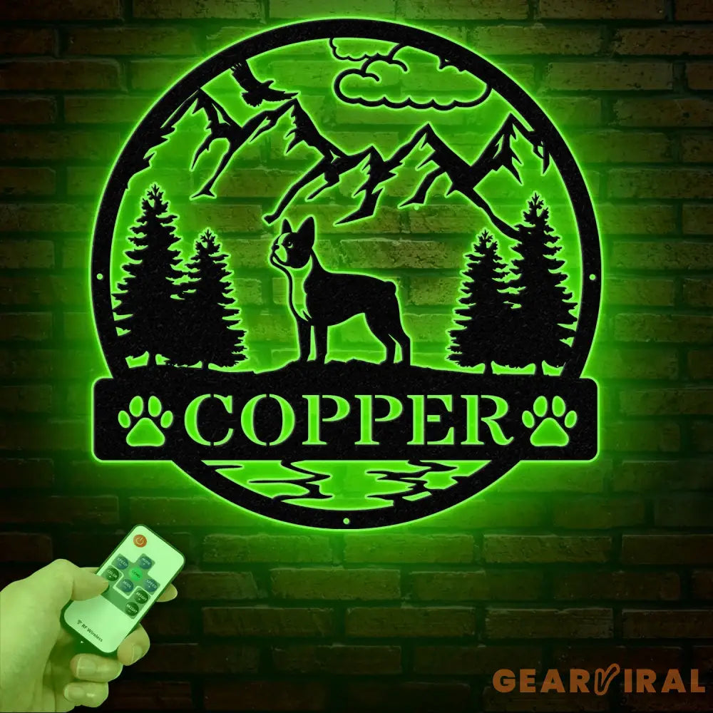 Custom Boston Terrier Terrier Metal Sign Dog Name Sign Boston Terrier Wall Decor Dog Lovers Wall Art Pet Lover Gift Dog