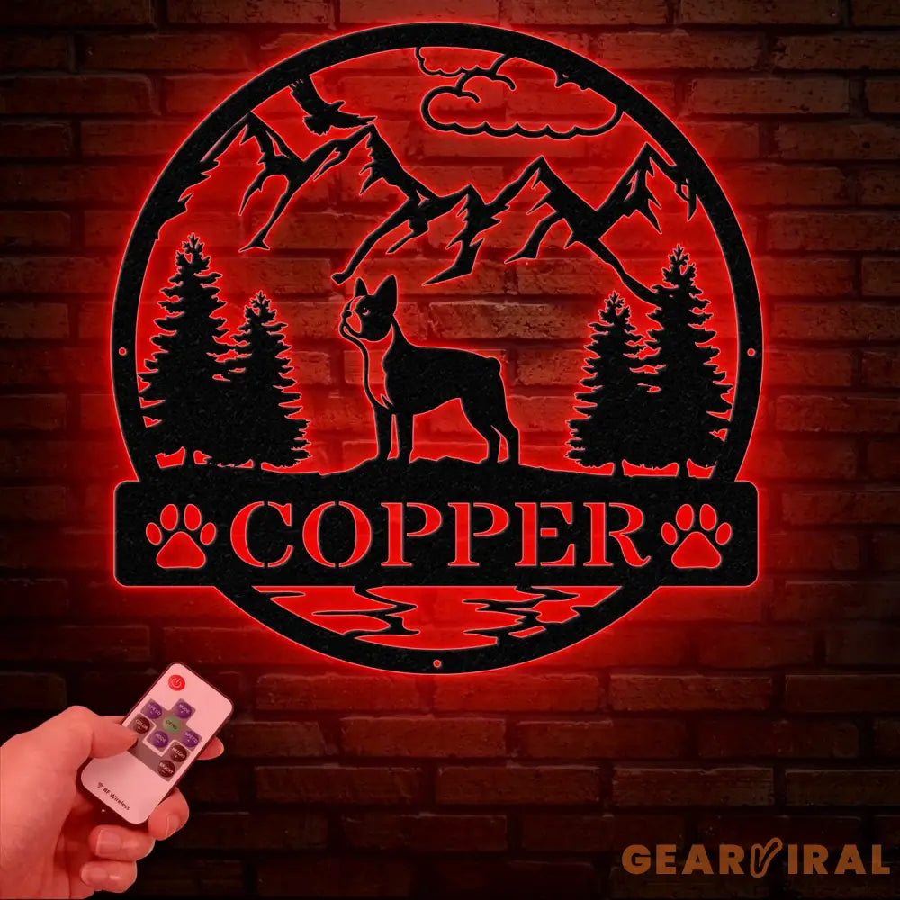 Custom Boston Terrier Terrier Metal Sign Dog Name Sign Boston Terrier Wall Decor Dog Lovers Wall Art Pet Lover Gift Dog