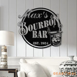 Custom Bourbon Cigar Metal Wall Art with LED Light Personalized Whiskey Smoke Sign for Home Bar Pub Man Cave Cocktail