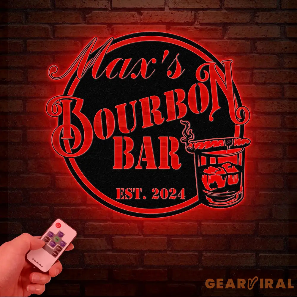 Custom Bourbon Cigar Metal Wall Art with LED Light Personalized Whiskey Smoke Sign for Home Bar Pub Man Cave Cocktail