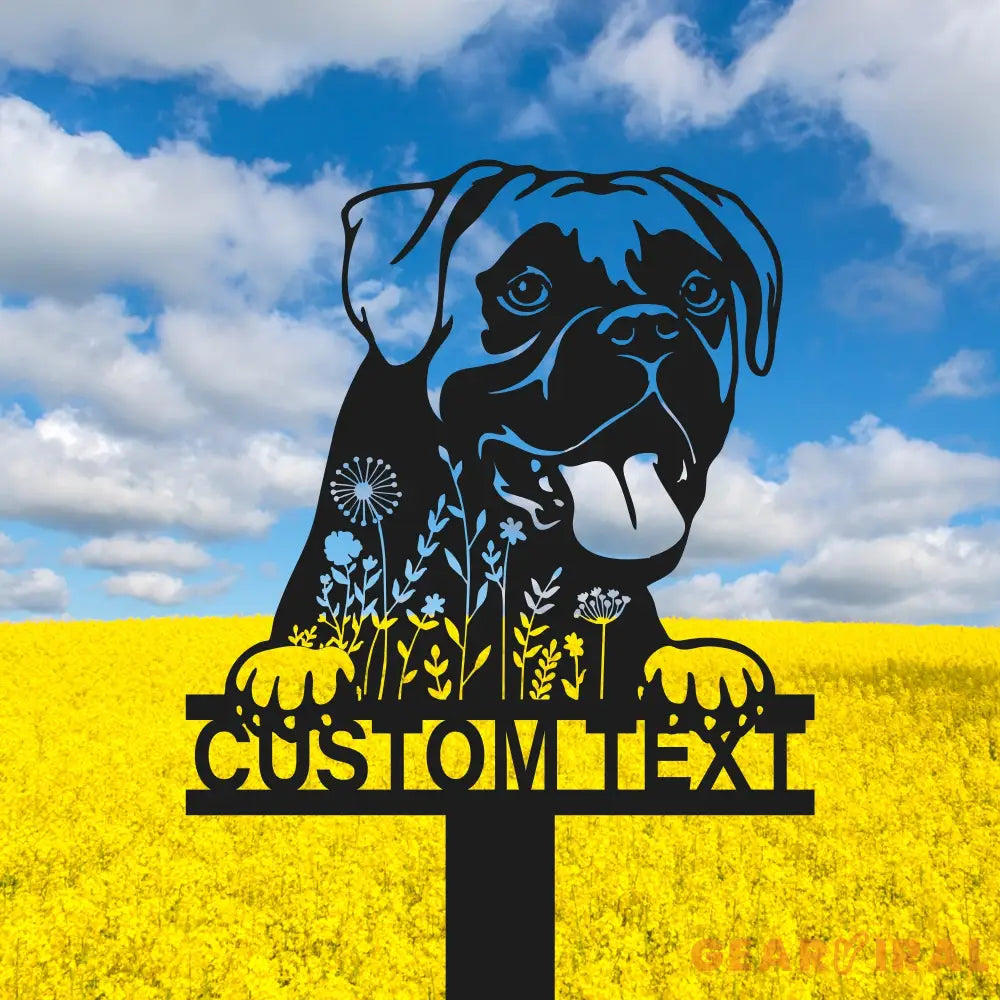 Custom Boxer Dog Memorial Stake Sign - Boxer Loss - Pet Grave Markers Sign - Pet Metal With Stake | GearViral