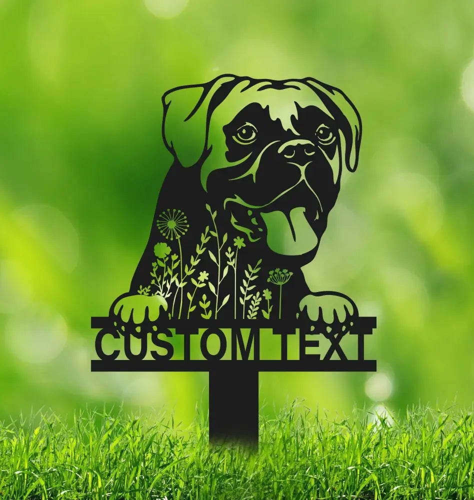 Custom Boxer Dog Memorial Stake Sign - Boxer Loss - Pet Grave Markers Sign - Pet Metal With Stake | GearViral