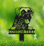 Custom Boxer Dog Memorial Stake Sign - Boxer Loss - Pet Grave Markers Sign - Pet Metal With Stake | GearViral