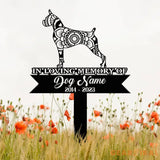 Custom Boxers Dog Stake Mandala Yard Art Dog Garden Sign Pet Grave Marker Boxers Lover Gift Sympathy Sign Pet Loss