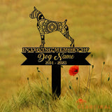 Custom Boxers Dog Stake Mandala Yard Art Dog Garden Sign Pet Grave Marker Boxers Lover Gift Sympathy Sign Pet Loss