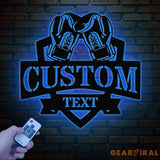 Custom Boxing Gloves Metal Wall Art with LED Light Personalized Boxer Name Sign Gym Room Decor Man Cave Gift Christmas