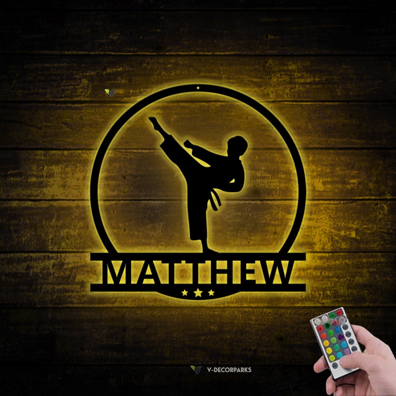 Custom Boy Karate Metal Wall Art with LED Light - Kid Karate Sign - Martial Arts Sign - Kids Room Decor Dojo Decor | GearViral