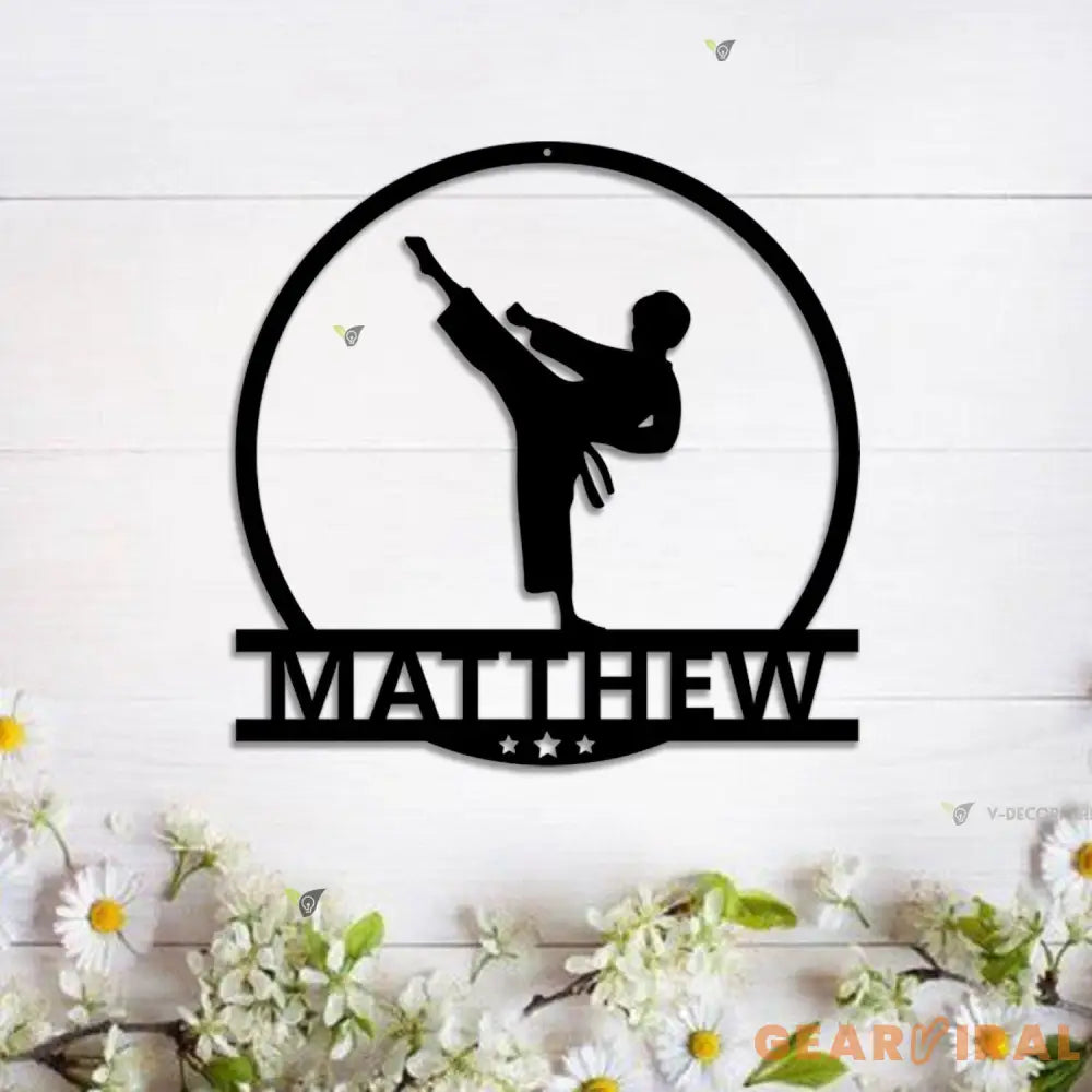 Custom Boy Karate Metal Wall Art with LED Light - Kid Karate Sign - Martial Arts Sign - Kids Room Decor Dojo Decor