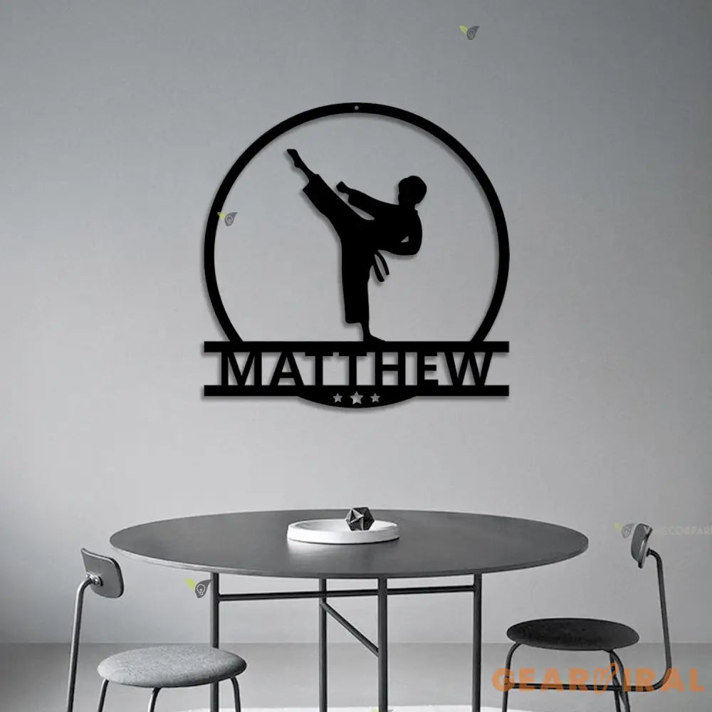 Custom Boy Karate Metal Wall Art with LED Light - Kid Karate Sign - Martial Arts Sign - Kids Room Decor Dojo Decor